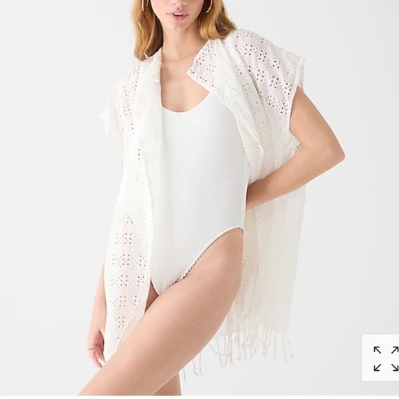J Crew Eyelet Beach Poncho - Picture 1 of 9